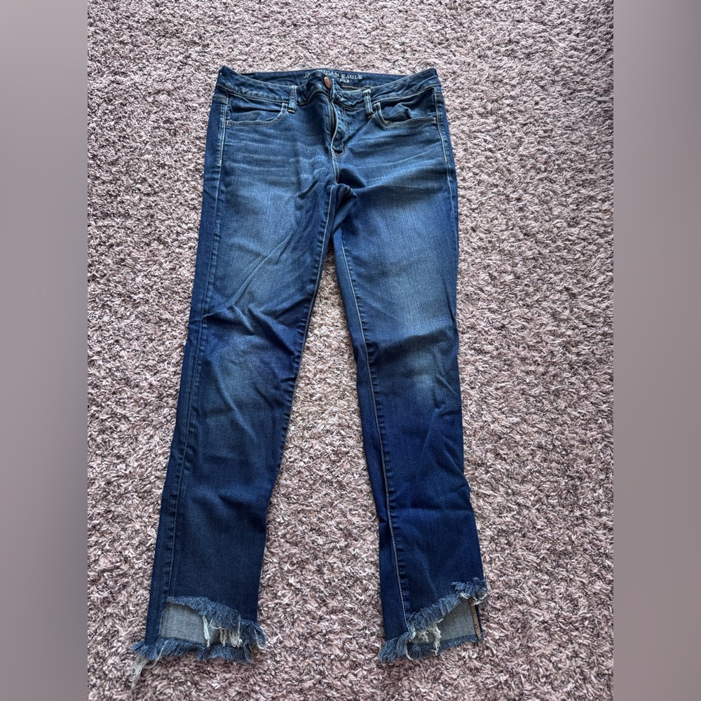 American Eagle Outfitters Dark Blue Straight Leg Jeans